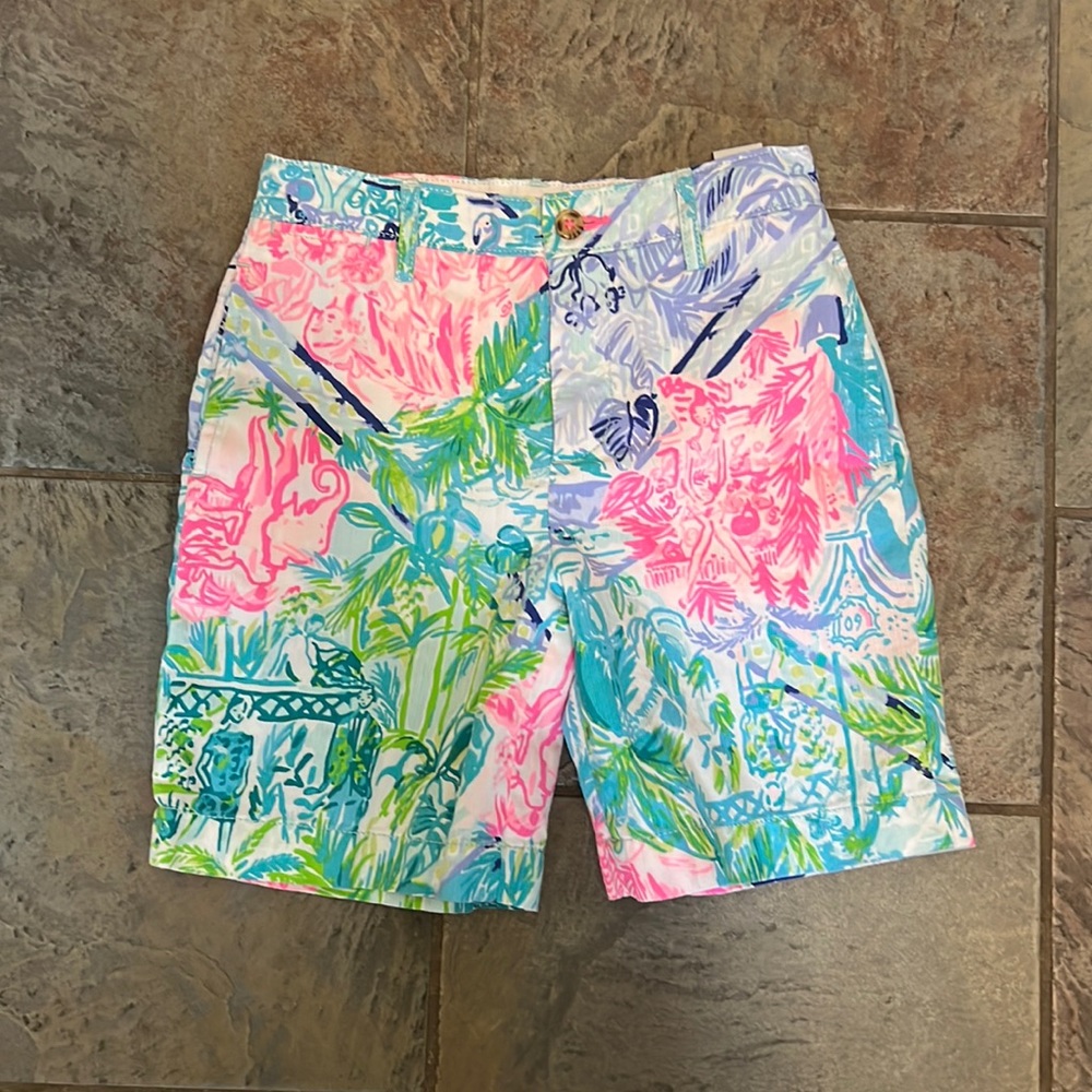 Lilly Pulitzer Boys Tropical Print Shorts in Pink, Blue, Green